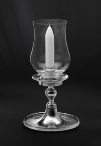 Porta candela portacandela per esterno in peltro e vetro (Art.594)