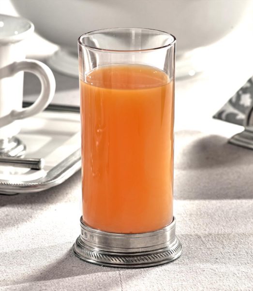 Bicchiere long drink highball in cristallo e peltro (857)
