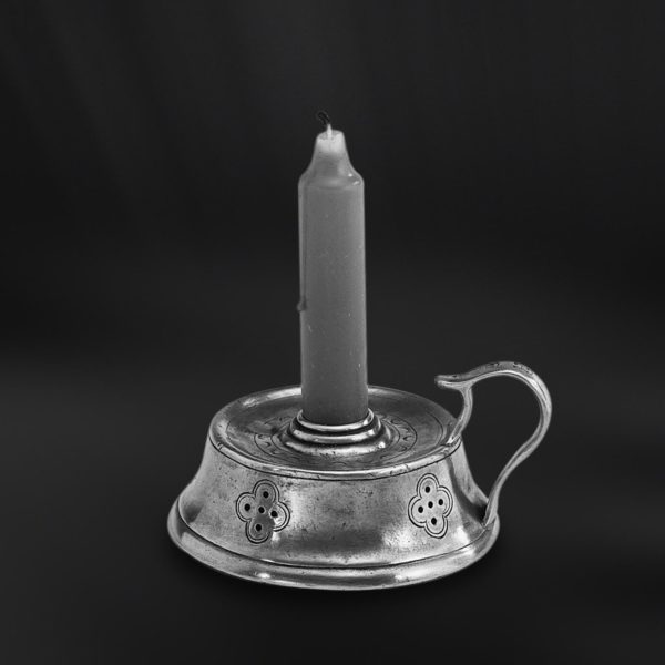 Bugia porta candela in peltro (Art.353)