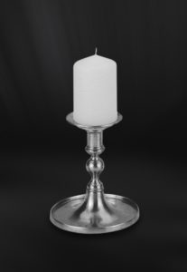 Candeliere porta candela in peltro (Art.513.5)