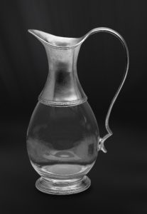 Brocca in peltro e vetro (Art.595)