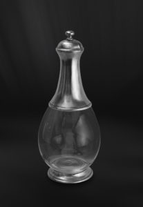 Bottiglia in peltro e vetro con tappo (Art.624)