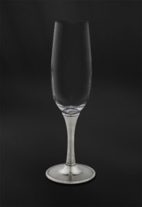 Flute da Champagne in peltro e cristallo (Art.732)