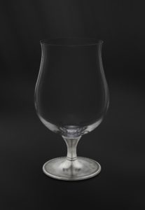 Bicchiere da birra in peltro e cristallo (Art.734)