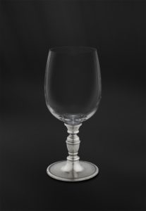 Calice da vino o acqua in peltro e cristallo (Art.813)