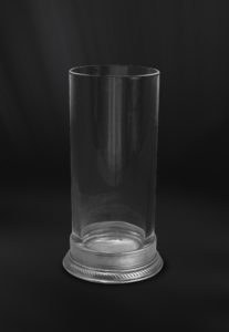 Bicchiere da long drink o cocktail highball in peltro e cristallo (Art.857)
