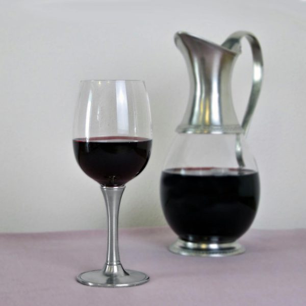 Calice Vino-Acqua in cristallo e peltro (728)
