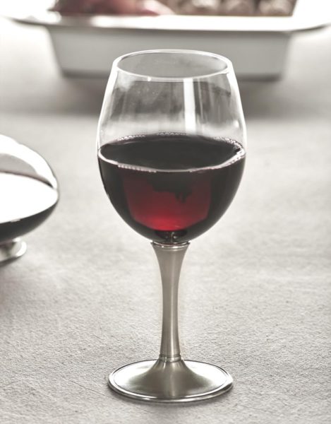 Calice degustazione vino in cristallo e peltro (730)