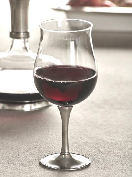 Calice degustazione vino in cristallo e peltro (731)