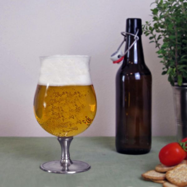 Bicchiere da birra in cristallo e peltro (734)
