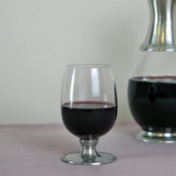 Bicchiere vino in cristallo e peltro (810)